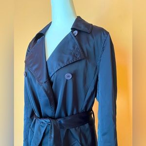 Club Monaco navy blue silk trenchcoat